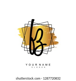 Initial FZ handwriting logo vector