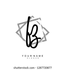 Initial FZ handwriting logo vector