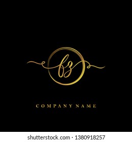 Initial FZ handwriting logo vector template