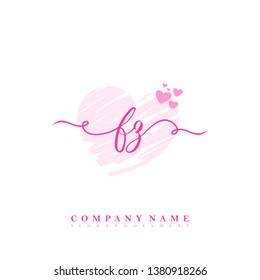 Initial FZ handwriting logo vector template