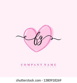 Initial FZ handwriting logo vector template