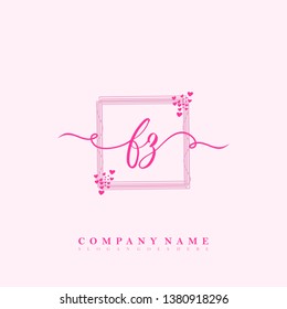 Initial FZ handwriting logo vector template