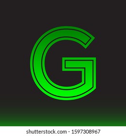 Initial G Abstract Minimal Premium Light Green Gradient Logo Icon Black Background Isolated