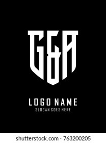 Initial G & A abstract shield logo template vector