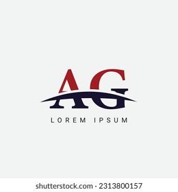 Initial A G, AG Letter Logo design vector template, Graphic Symbol for Corporate Business Identity