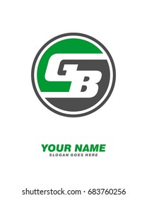 Initial G B circle logo template vector