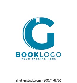 Initial G Book Logo Design. Usable for Education, Business and Building Logos. Flat Vector Logo Design Ideas Template Element