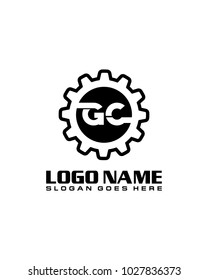 Initial G & C gear logo template vector
