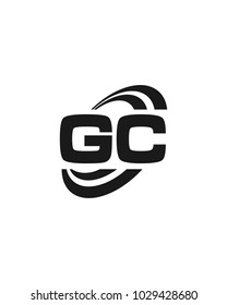 initial G C swoosh ring company logo black