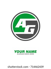 Initial A G circle logo template vector