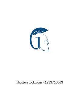 Initial G combination with Spartan Logo Icon.