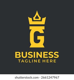 diseño inicial del logotipo del icono de la corona de G