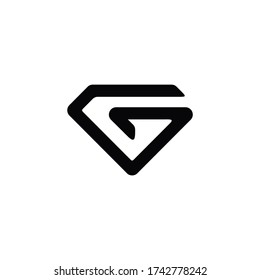 initial G diamond letter logo rounded. G letter logo