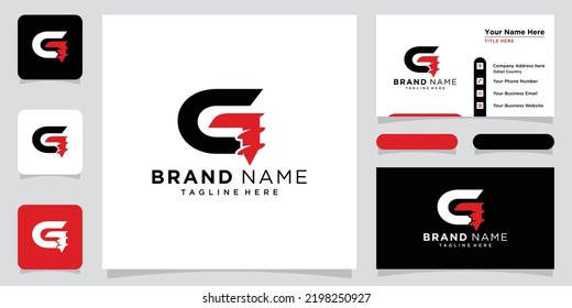 initial G drilling logo design vector template