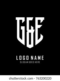 Initial G & E abstract shield logo template vector