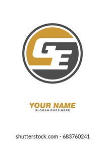 Initial G E circle logo template vector