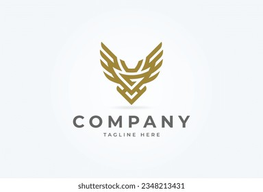 Initial G Eagle logo. modern letter G forming Eagle Bird design logo. flat design logo template. vector illustration