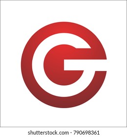 initial G element round shape symbol logo