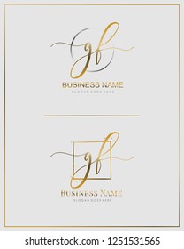 Initial G F GF handwriting logo vector. Letter handwritten logo template.