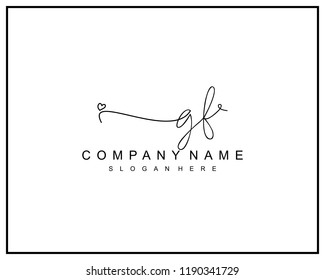 Initial G F handwriting logo template vector