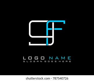 Initial G & F minimalist logo template vector