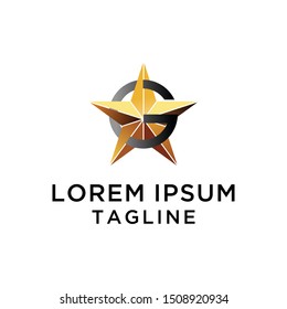 Initial G with Gold Star Logo Template