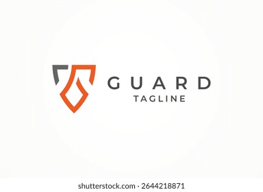Initial G Guardian Shield Logo, Letter G forming a shield icon, vector illustration