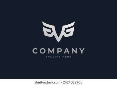 Initial G or GVG Owl Logo, modern letter G or GVG forming a Owl head design logo inspiration,vector illustration