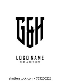 Initial G & H abstract shield logo template vector