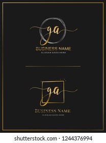 Initial G A handwriting logo vector. Letter handwritten logo template.