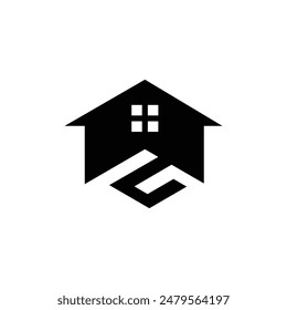 G inicial y diseño del logotipo de la casa con espacio negativo