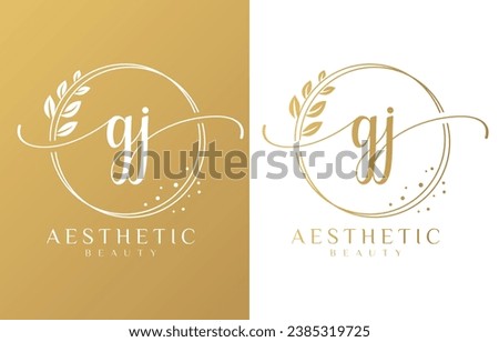 Initial G and J Feminine Logo Design