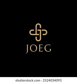 Ilustração vetorial de modelo de design de logotipo G J Knot inicial em estilo de arte de linha. Marca de logotipo de vetor simples para vestuário, moda, boutique, negócios e empresa