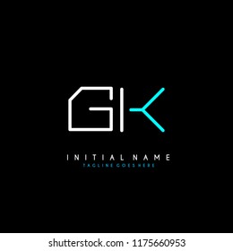 Initial G K minimalist modern logo identity vector