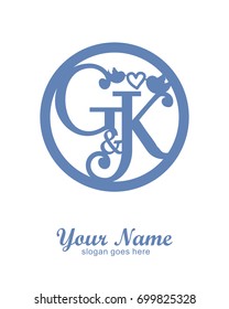 Initial G & K wedding logo template vector