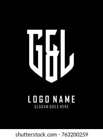 Initial G & L abstract shield logo template vector