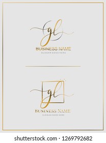 Initial G L GL handwriting logo vector. Letter handwritten logo template.