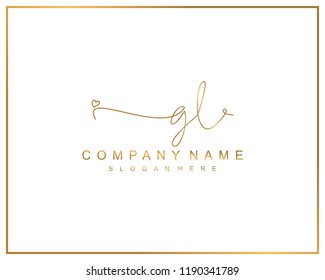 Initial G L handwriting logo template vector