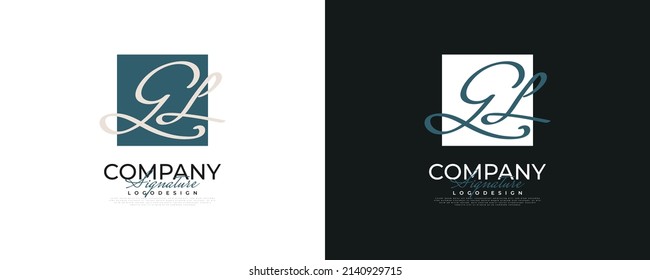 Initial G and L Logo Design in Elegant and Minimalist Handwriting Style. GL Signature Logo or Symbol for Wedding, Fashion, Jewelry, Boutique, and Business Identity