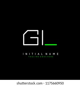 Initial G L minimalist modern logo identity vector