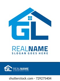 Initial G & L real estate logo template vector