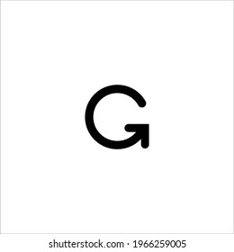 initial g letter with arrow vector logo