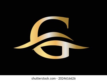 Initial G-Brief-Logo-Design-Vektorgrafik. Modernes G-Logo für Luxusmarken