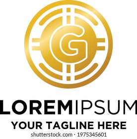 Initial G Letter Coin Cryptocurrency Logo