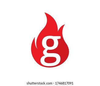 Initial G letter fire logo design concept.