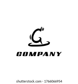 Letra inicial G con estilo de etiqueta de graffiti para la plantilla de diseño del logotipo de negocios