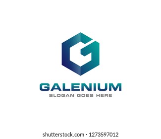 Initial G Letter with Hexagon Shape Logo Vector Design