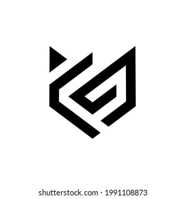 initial G Letter Logo Design polygon Monogram Icon Vector Template.MG LOGO.