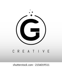 Initial G Letter Logo Design Vector Template. G Letter Design Vector with Dots.