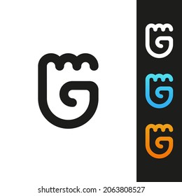 initial G or letter G logo or fist logo, very suitable for a sport business logo or other business, can also be used as a game or technology or sport community logo